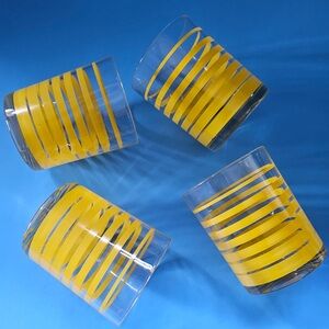 Vintage Mid century Double Old Fashioned 12oz Highball Glasses Set of 4